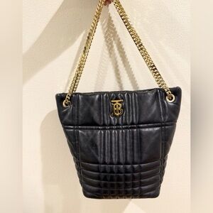 Burberry Small Lola Quilted Leather Chain Bucket Bag